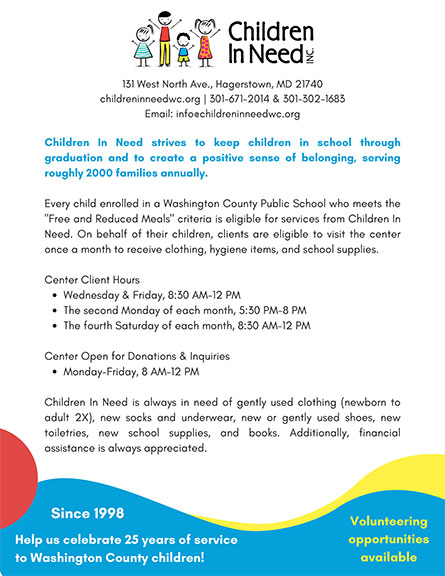 Flyer for Children in Need